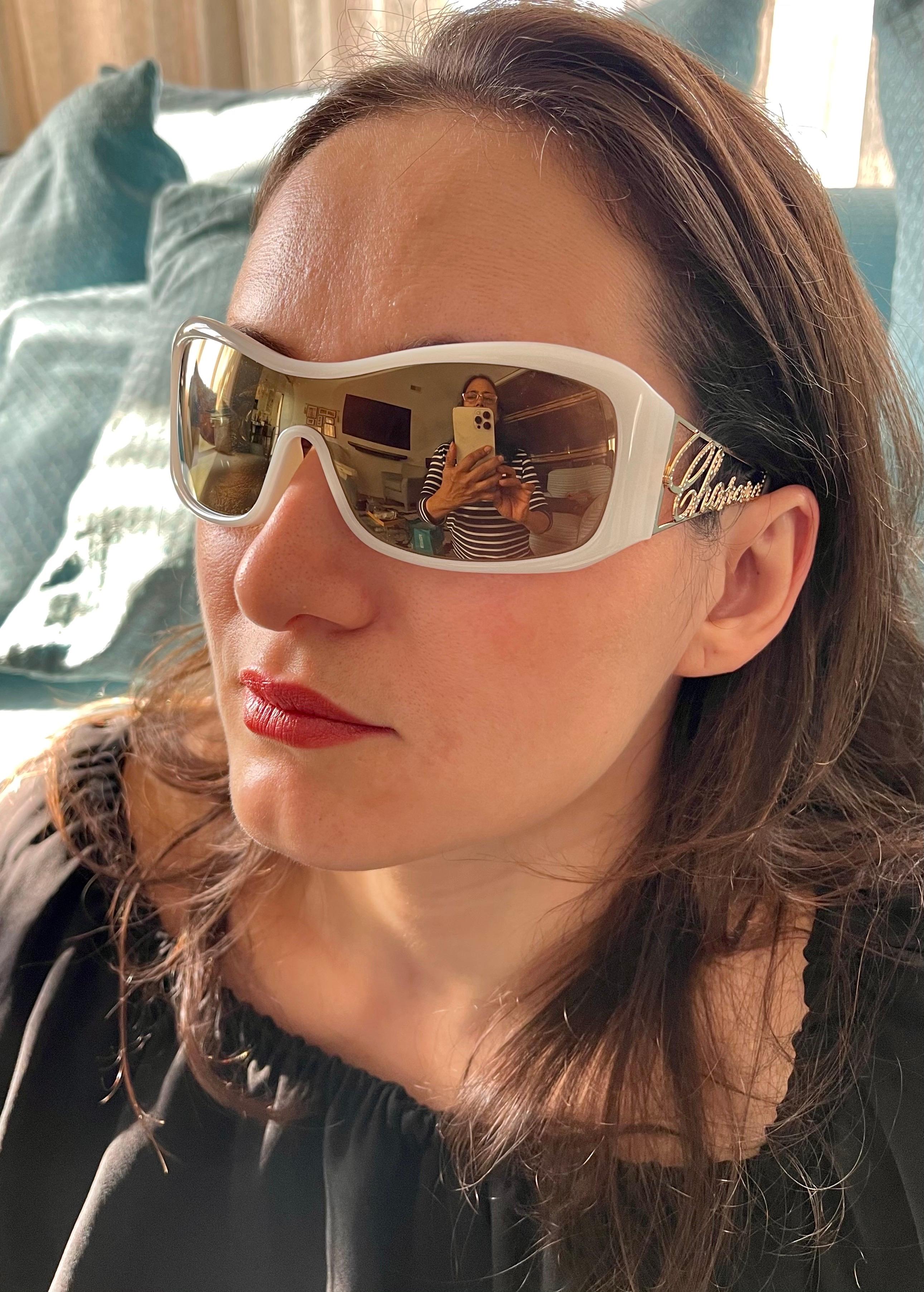 Chopard SCH 029S 9EN CH 294314 Gold Women Sunglasses, Oversized, Made in Italy 4