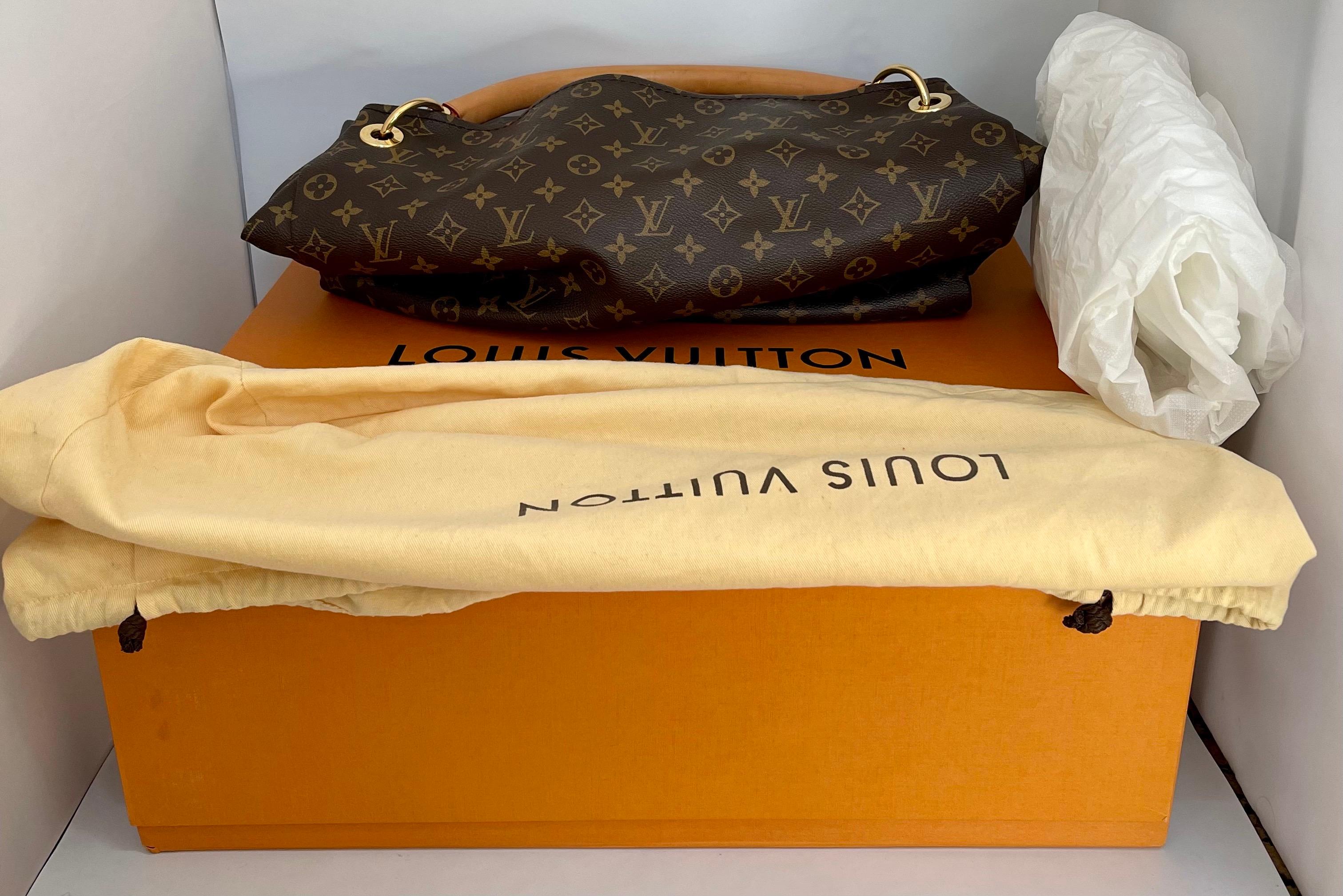 Louis Vuitton Artsy MM Brown Monogram Canvas Hobo Shoulder Bag, Like New 4