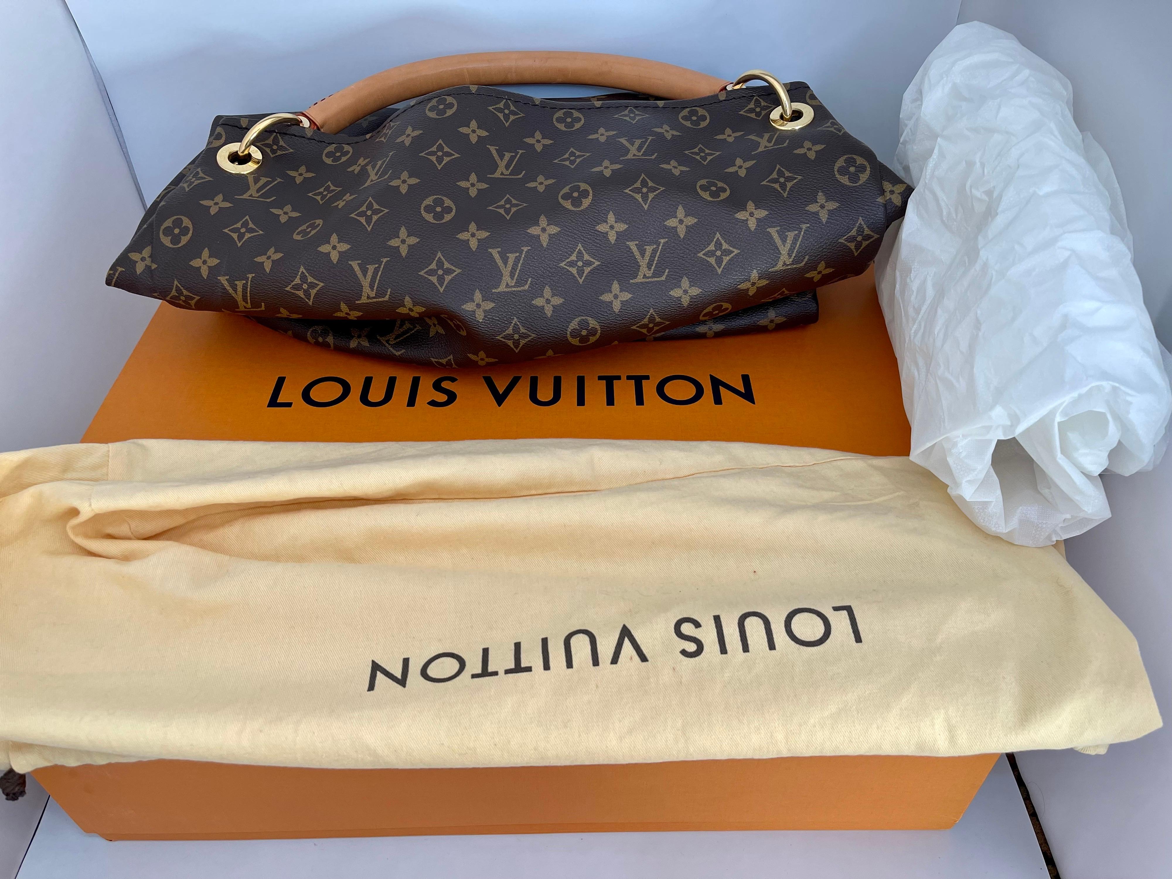 Louis Vuitton Artsy MM Brown Monogram Canvas Hobo Shoulder Bag, Like New 5