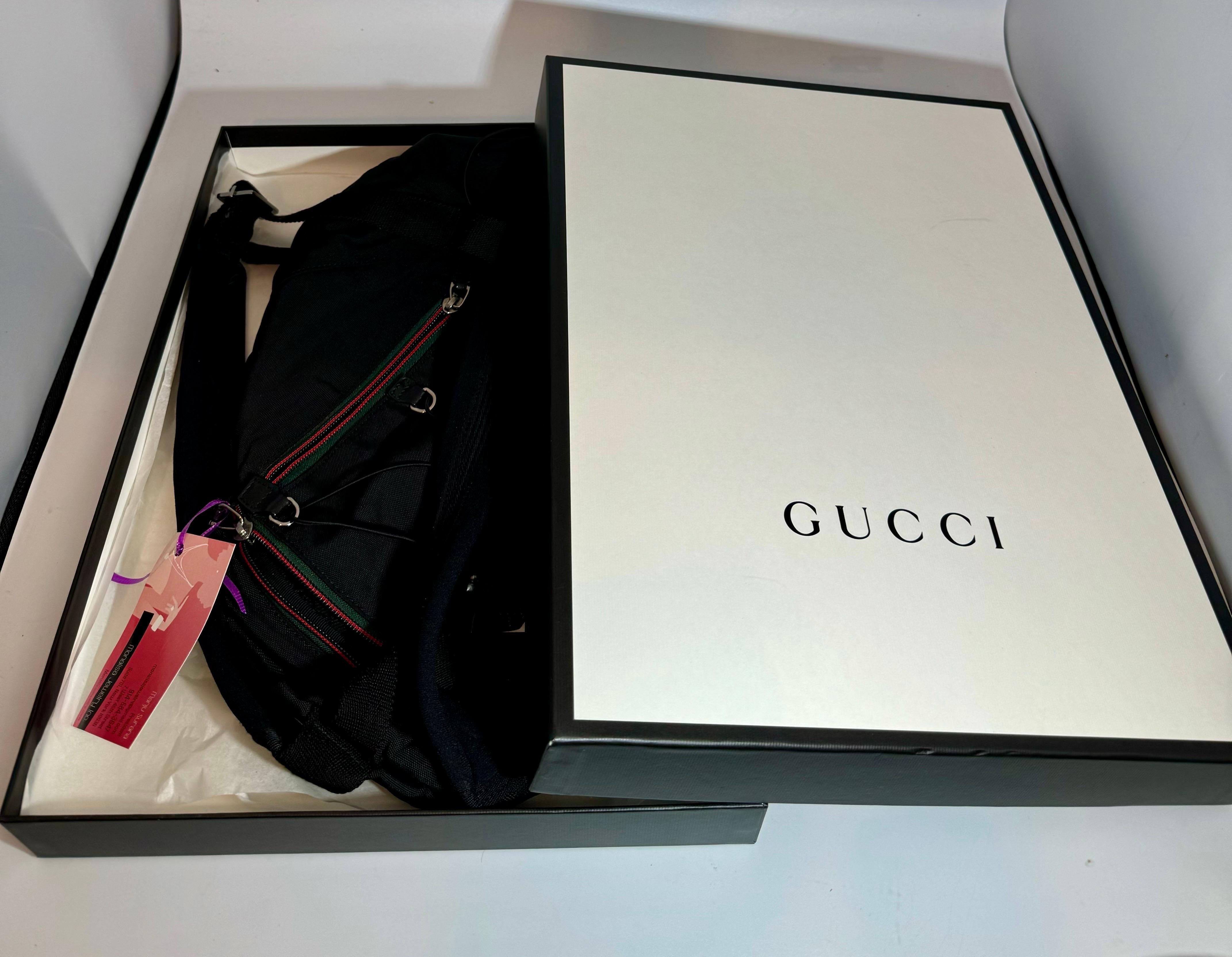Gucci Vintage Black Nylon ,  Small Eden Day Back Pack Black, Made in Italy For Sale 12