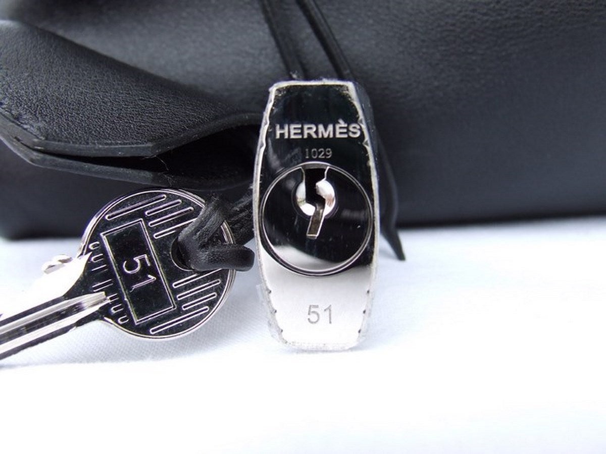 Black Authentic Hermes Kelly Relax Handbag Travel Bag Noir Leather 50 cm