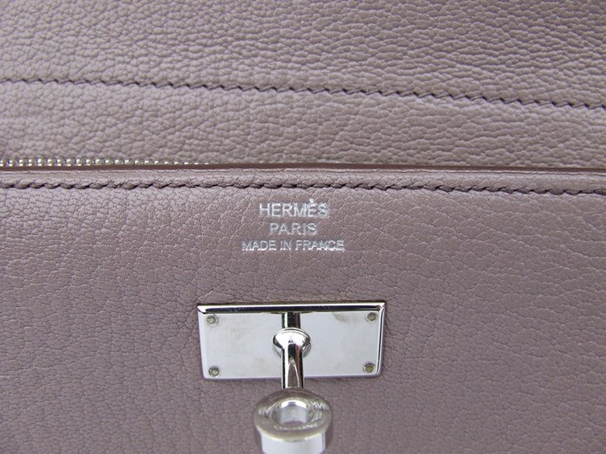 Authentic Hermes Kelly Wallet Medium Silver Hdw In Box at 1stdibs