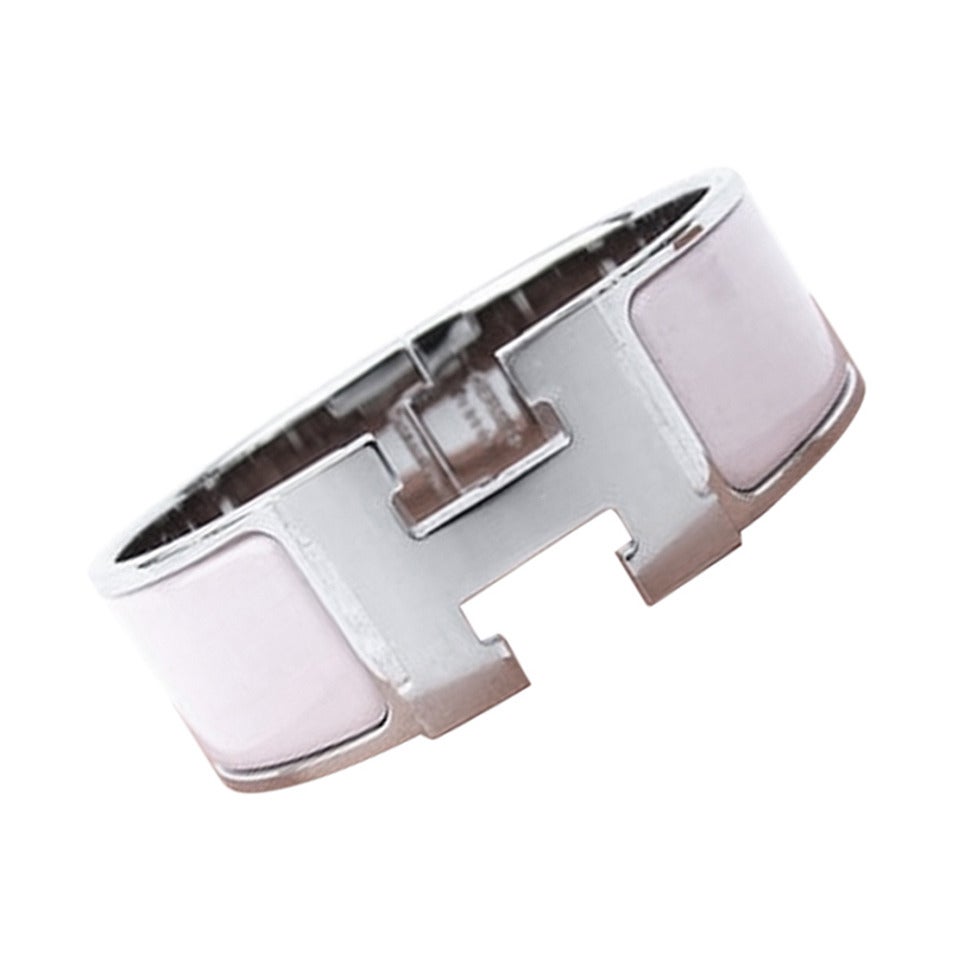 Authentic Hermes Clic Clac H Enamel Bracelet Rose Pink Size PM 60