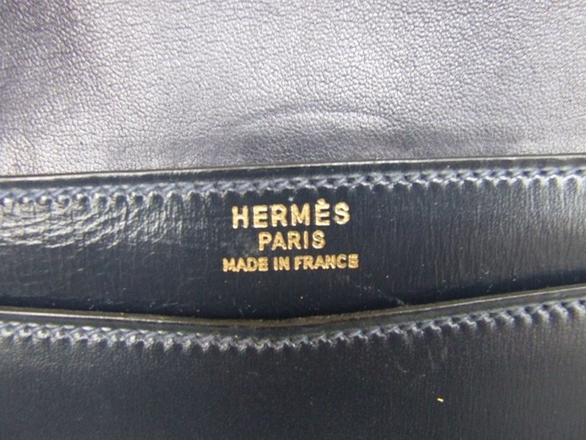 Authentic Hermes Lydie Clutch Bag 2 Ways Bleu Blue Gold Hardware at ...