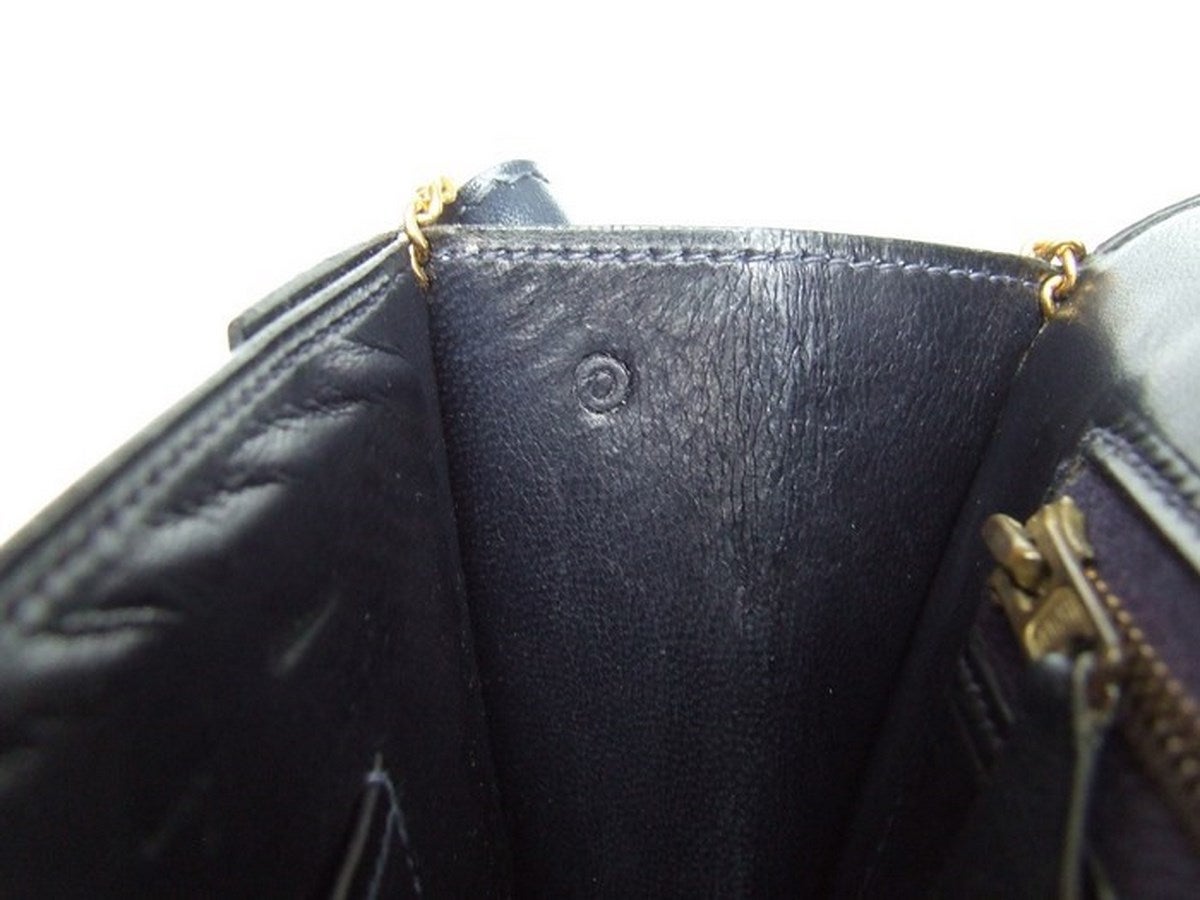 Authentic Hermes Lydie Clutch Bag 2 Ways Bleu Blue Gold Hardware 4