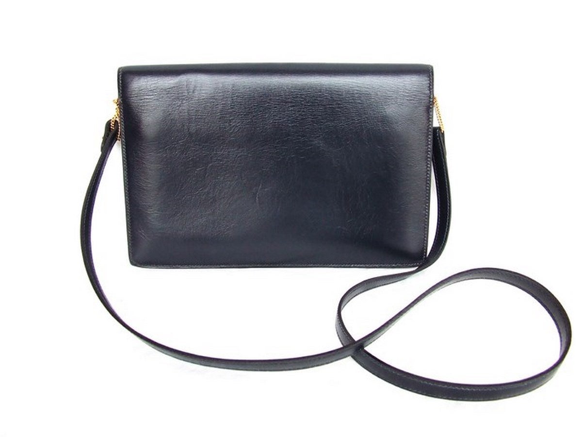 Authentic Hermes Lydie Clutch Bag 2 Ways Bleu Blue Gold Hardware 5