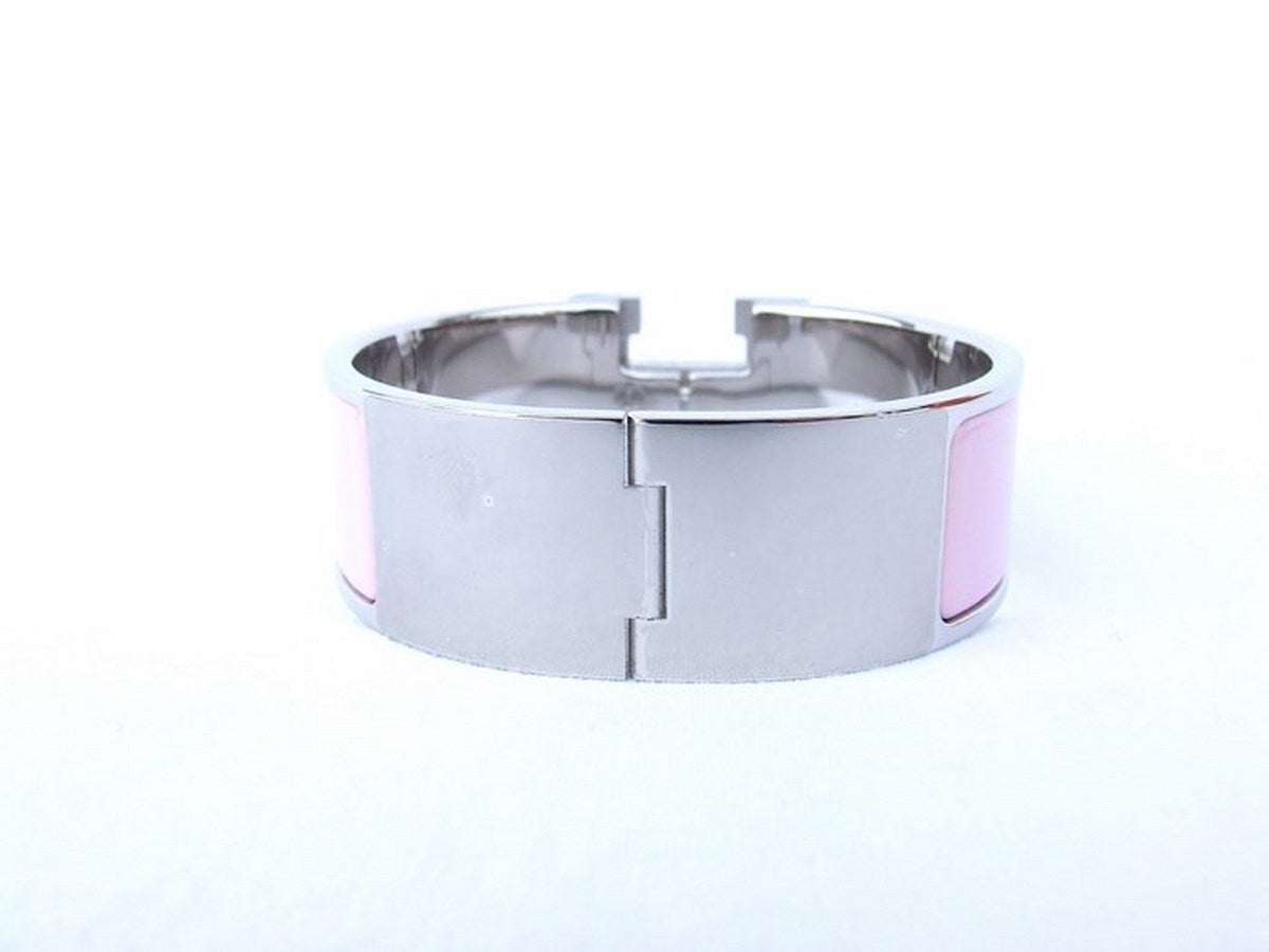 Authentic Hermes Clic Clac H Enamel Bracelet Rose Pink Size PM 60 1
