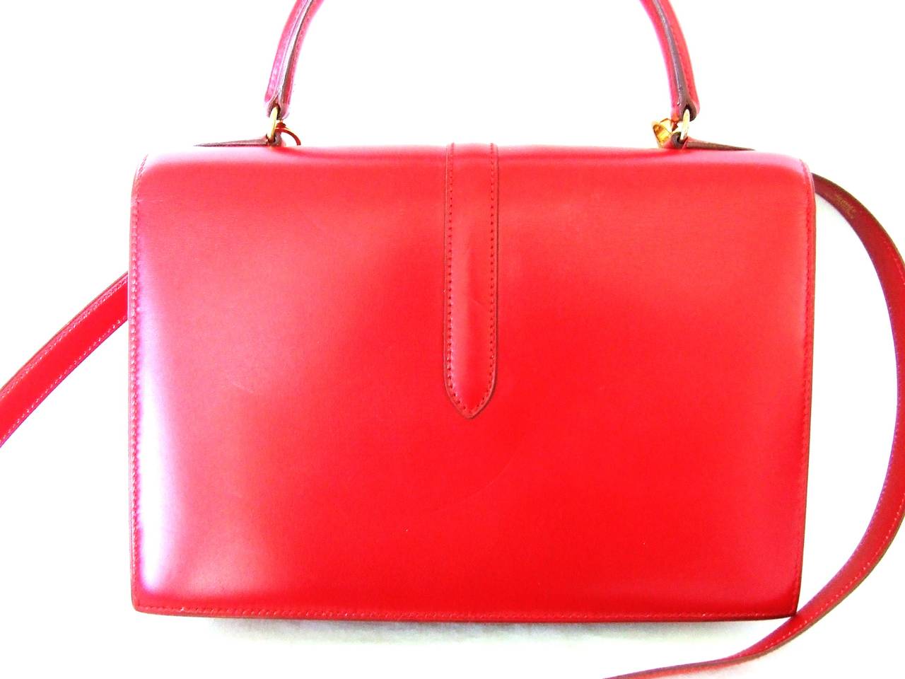 Women's Rare Authentic Hermes Kelgo Bag 2 ways Rouge Gold Hardware