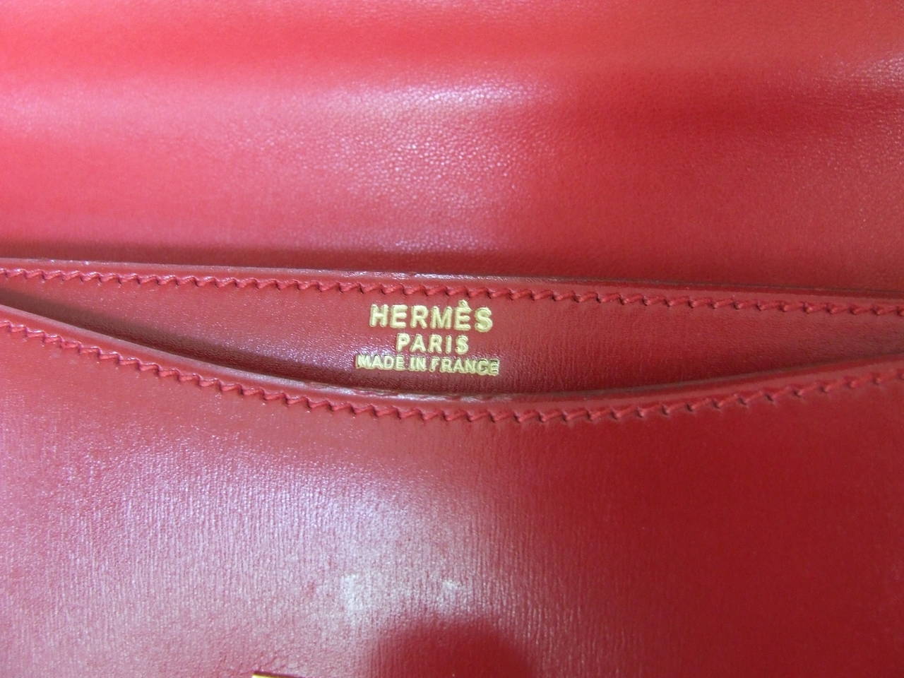 Rare Authentic Hermes Kelgo Bag 2 ways Rouge Gold Hardware 3