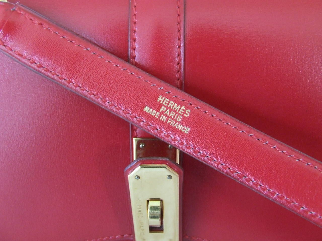 Rare Authentic Hermes Kelgo Bag 2 ways Rouge Gold Hardware at 1stDibs