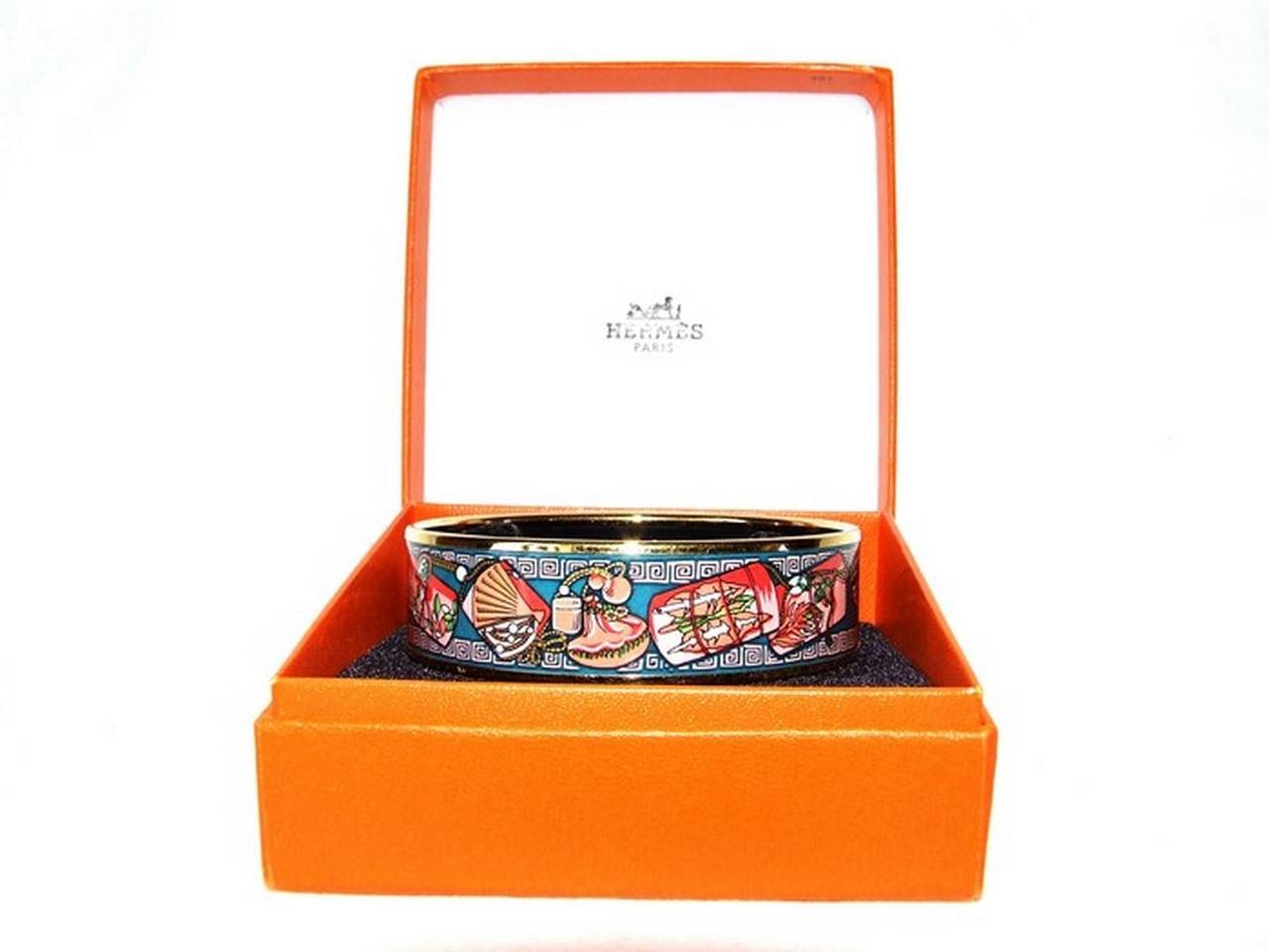 Authentisches Hermes Emaille-Armband Kimonos Et Inros Groß GM 70