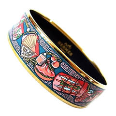 Authentic Hermes Enamel Bracelet Kimonos Et Inros Large GM 70