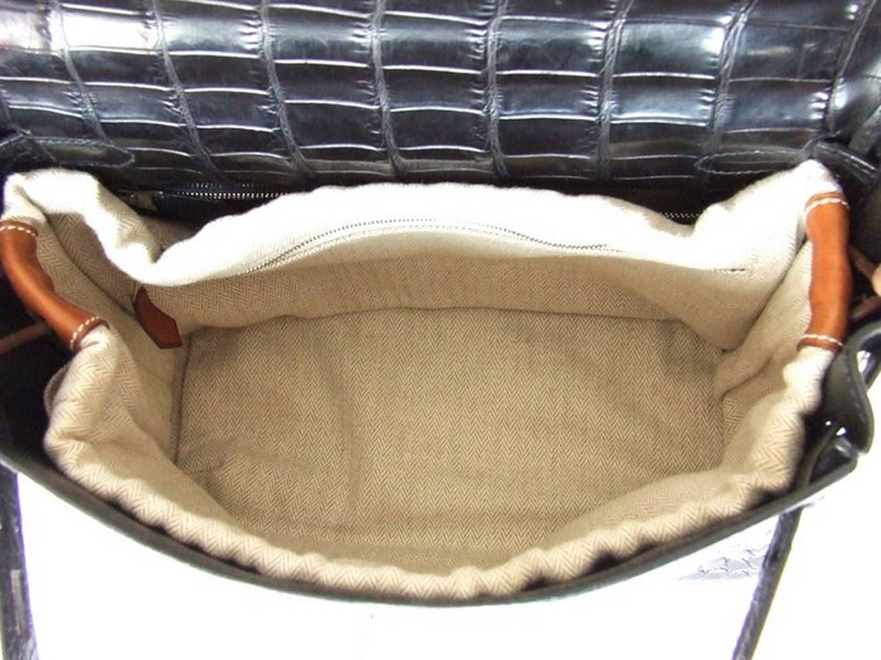 Authentic Hermes Fourbi Bag Canvas Barenia Leather For Kelly Birkin 1