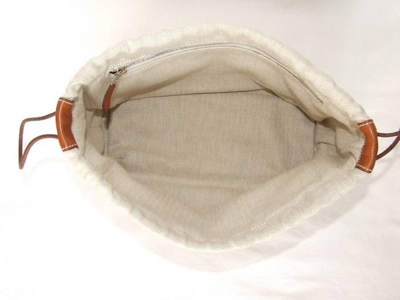 Gray Authentic Hermes Fourbi Bag Canvas Barenia Leather For Kelly Birkin