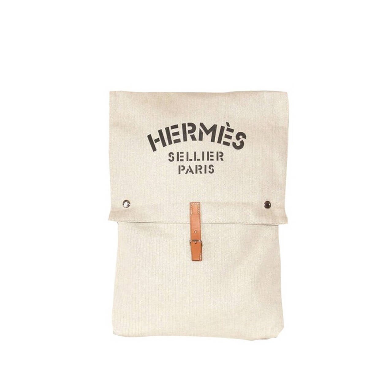 Authentic Hermes Canvas Tote bag Canvas Leather at 1stdibs  