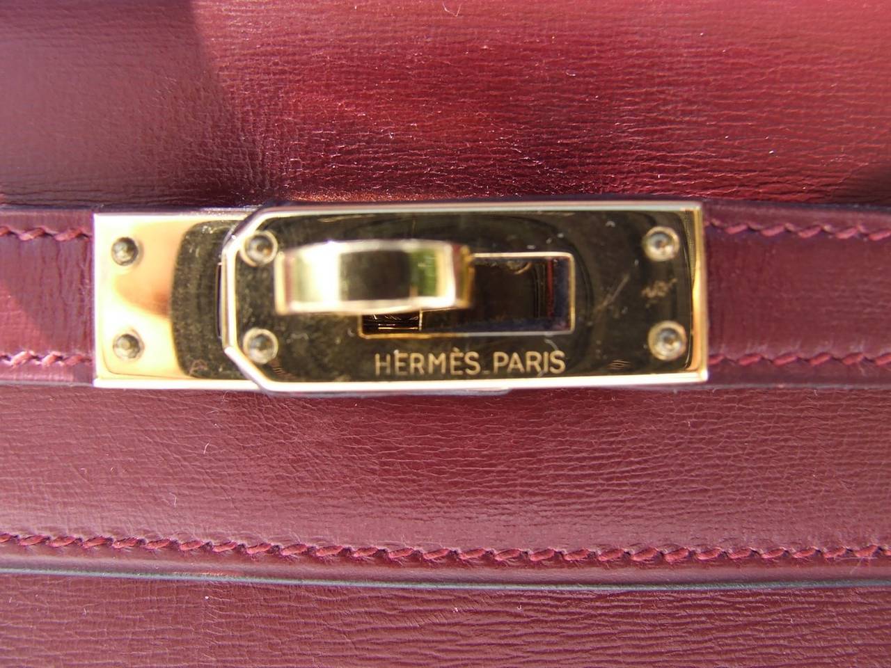 Hermès Vintage Rouge H Box Calf Mini Kelly Sellier 20 Shoulder Bag