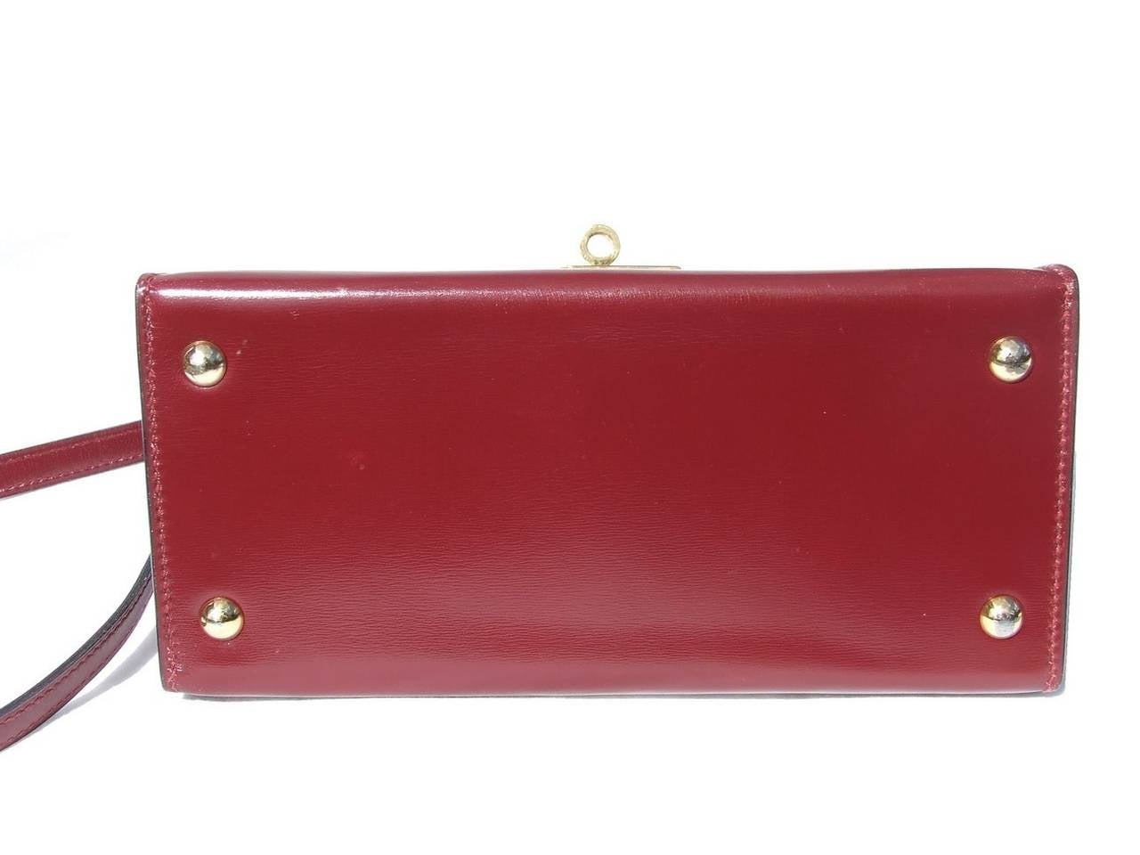 Authentic Hermes Mini Kelly 20 Bag Sellier Rouge H at 1stdibs