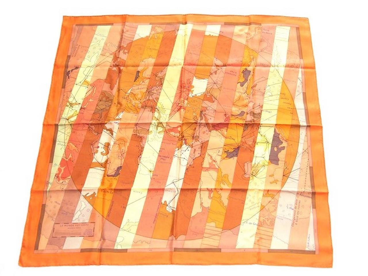 Authentic Hermes Silk Scarf Le Monde Est Vaste Diatkine 90 cm