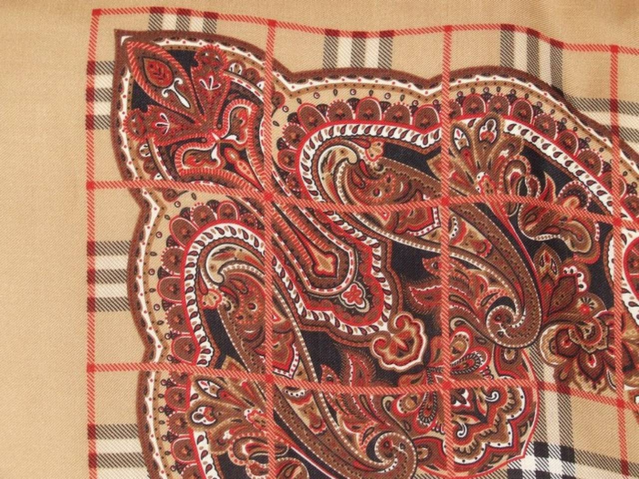 Authentic Burberry Shawl Scarf Camel Check Pattern Wool 54 inches at 1stDibs china burberry