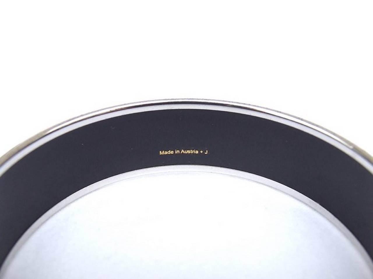 Authenti Hermes Bracelet Bangle Enamel Rouge Silver Hdw 65 2