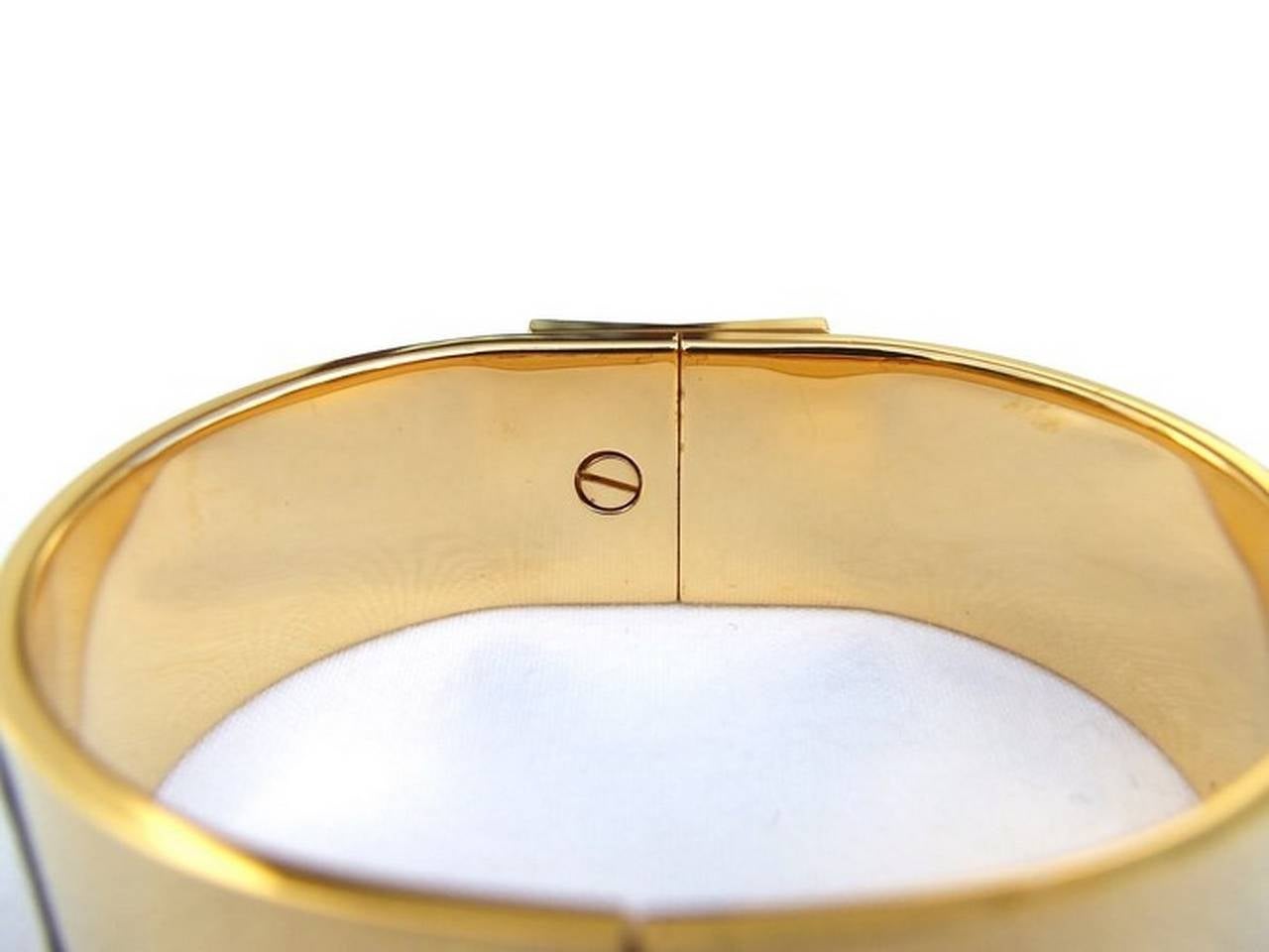 Authentic Hermes Clic Clac Bracelet Horses Gold Hdw GM 65 at 1stDibs ...