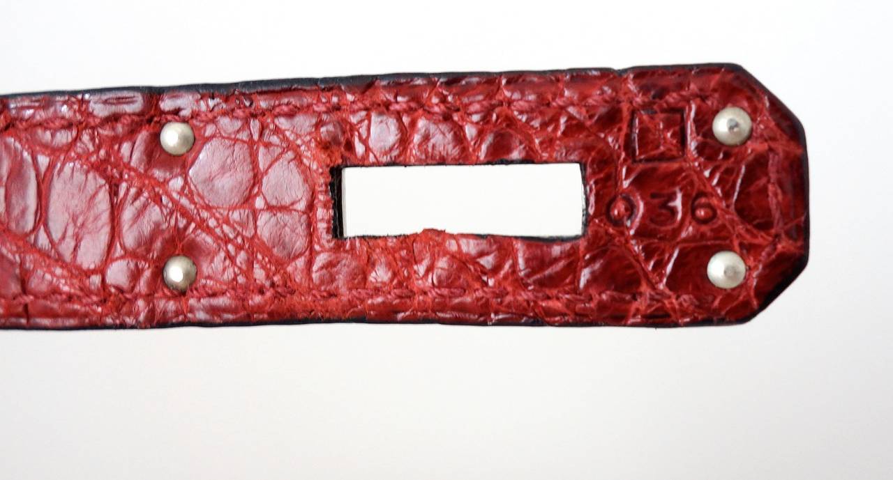 Authentic Hermes Birkin 30 Handbag Rouge H Crocodile Niloticus RARE 2