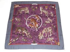 Authentischer Hermes Seidenschal Tendresse Feline Robert Dallet 90 cm