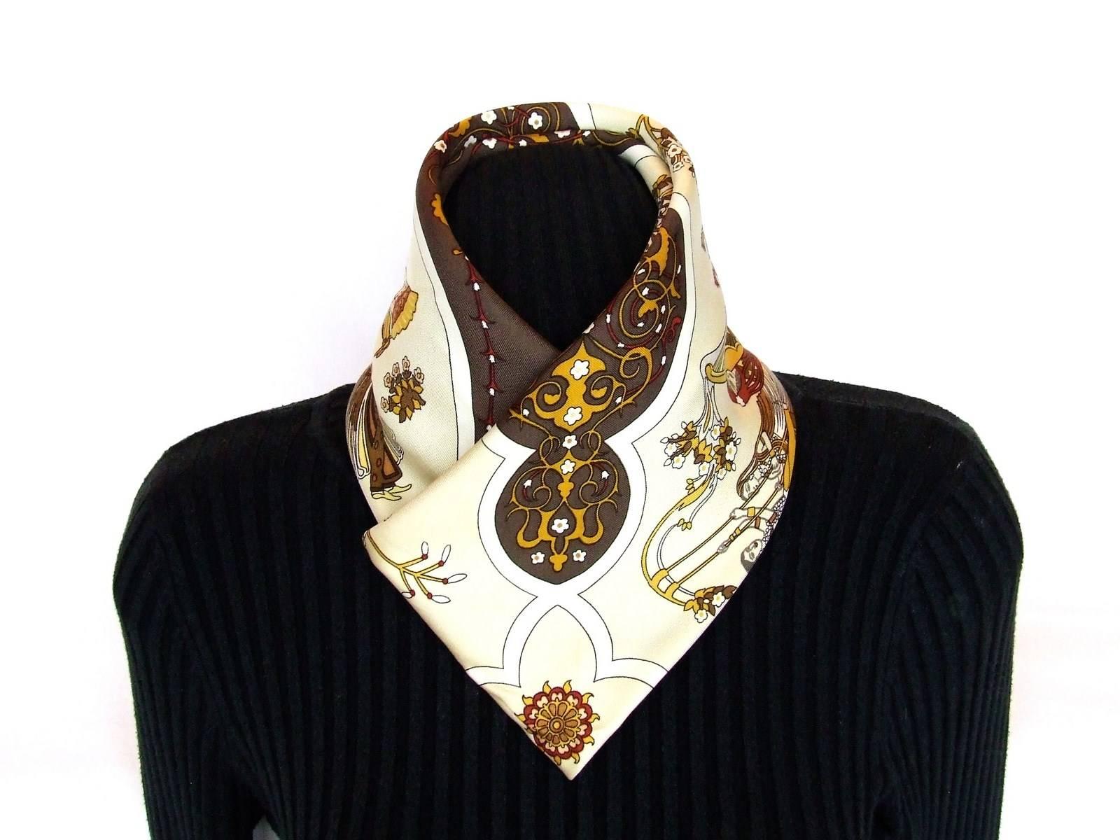 Beautiful Hermes Silk Scarf POESIE PERSANE Abadie 90 cm 4