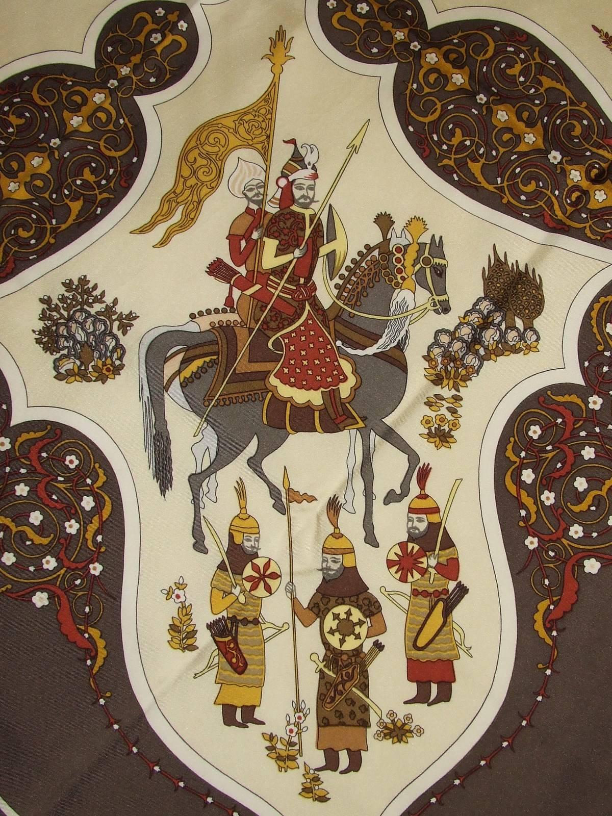 Women's Beautiful Hermes Silk Scarf POESIE PERSANE Abadie 90 cm