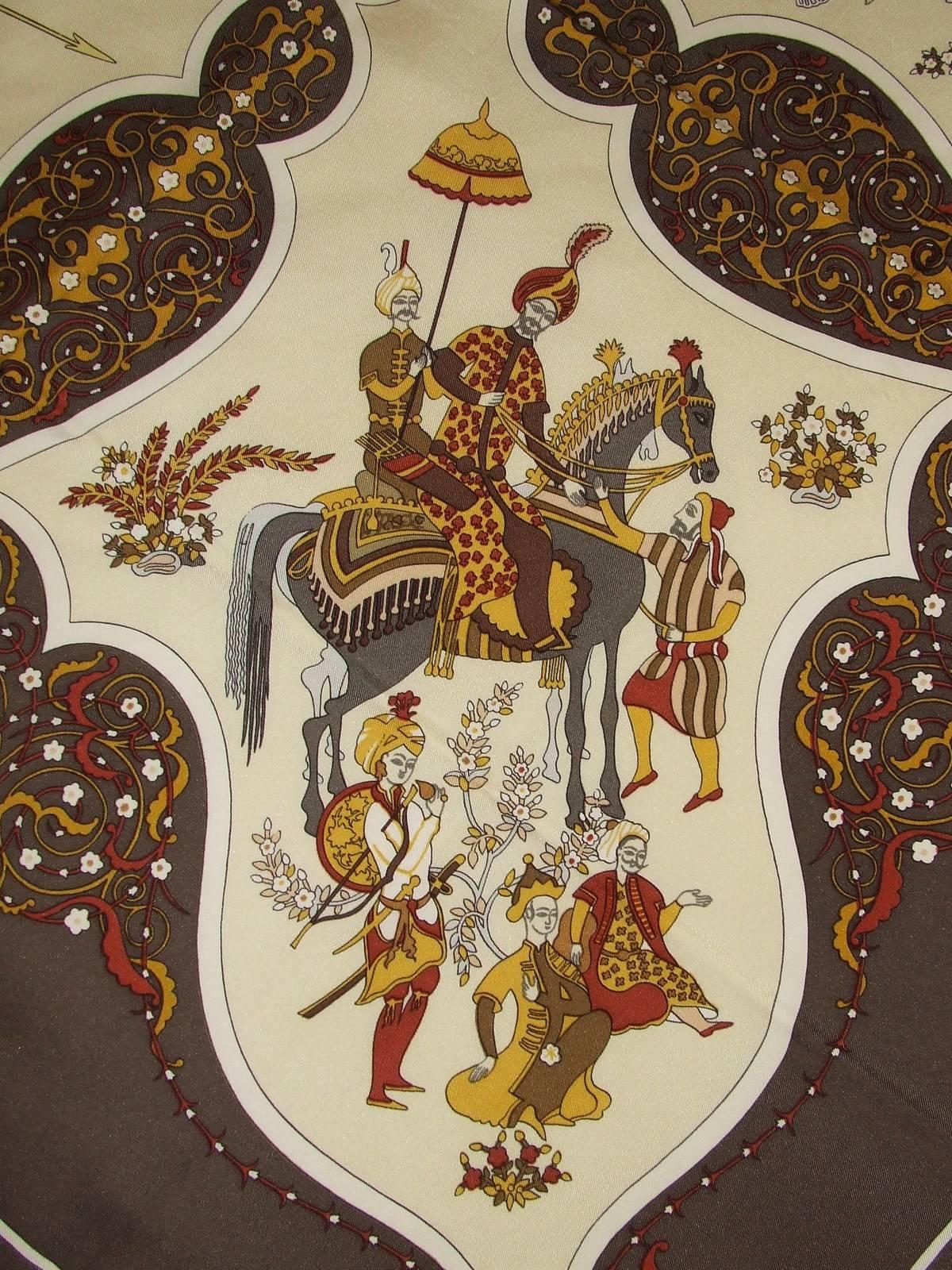 Beautiful Hermes Silk Scarf POESIE PERSANE Abadie 90 cm 1