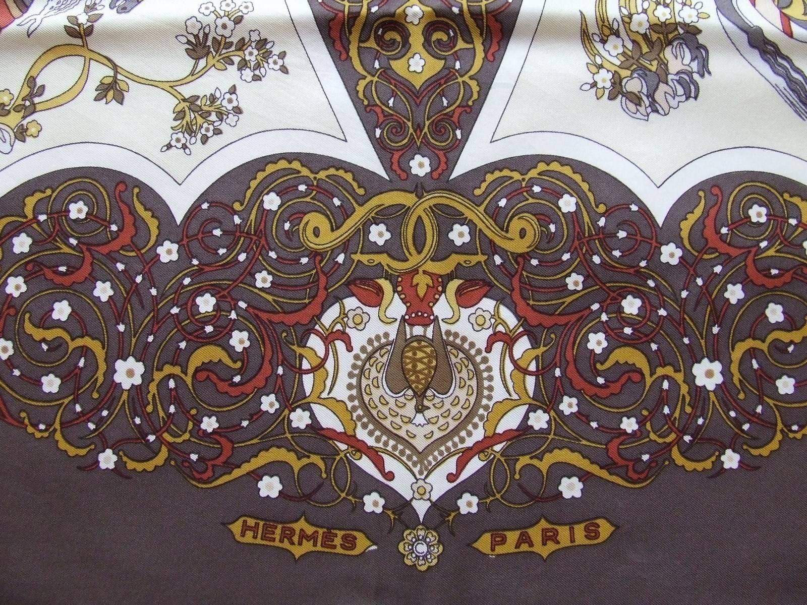 Beautiful Hermes Silk Scarf POESIE PERSANE Abadie 90 cm 2