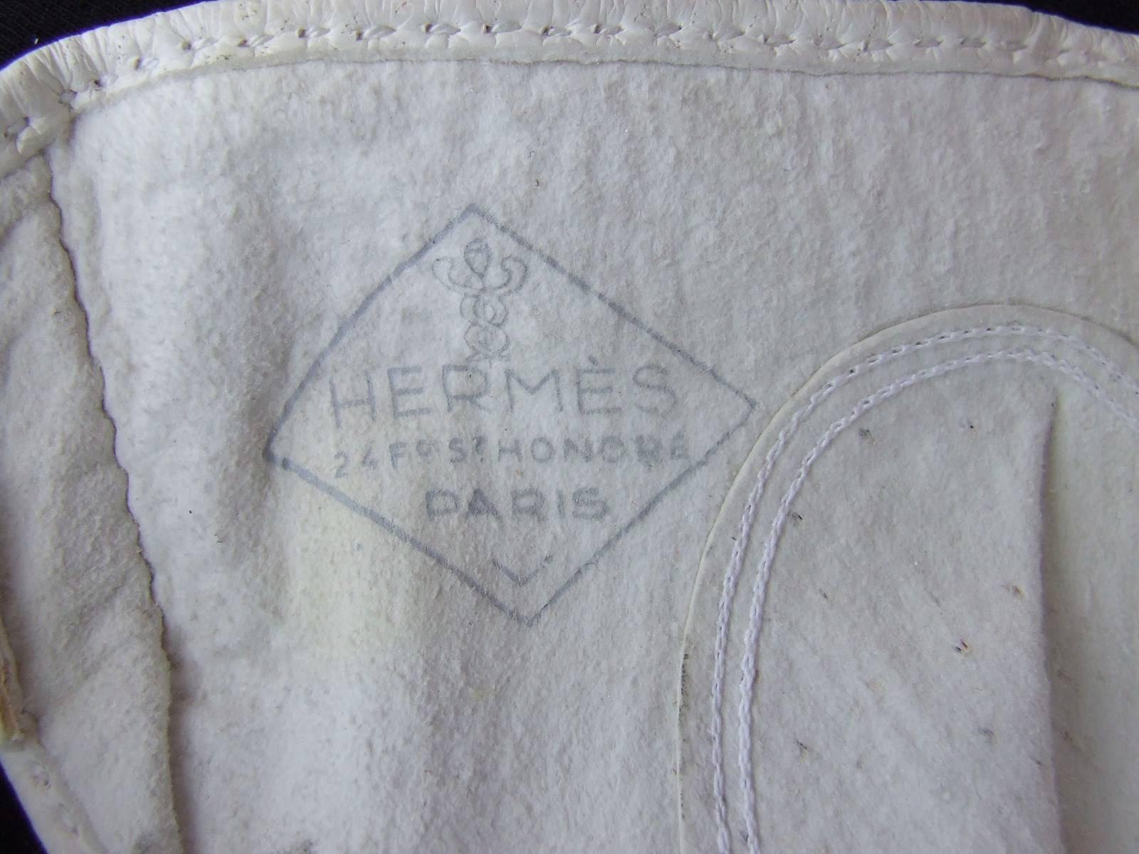 Rare and Beautiful Hermes Gloves White Lambskin Size 7 2