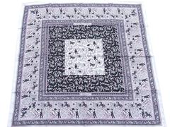 Hermes Silk Scarf Chasse en Inde White Pink Grey 90 cm