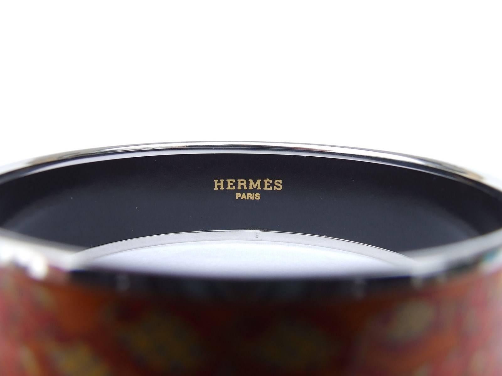 Hermes Enamel Printed Bracelet Fishes Rencontre Oceane PHW PM 65 2