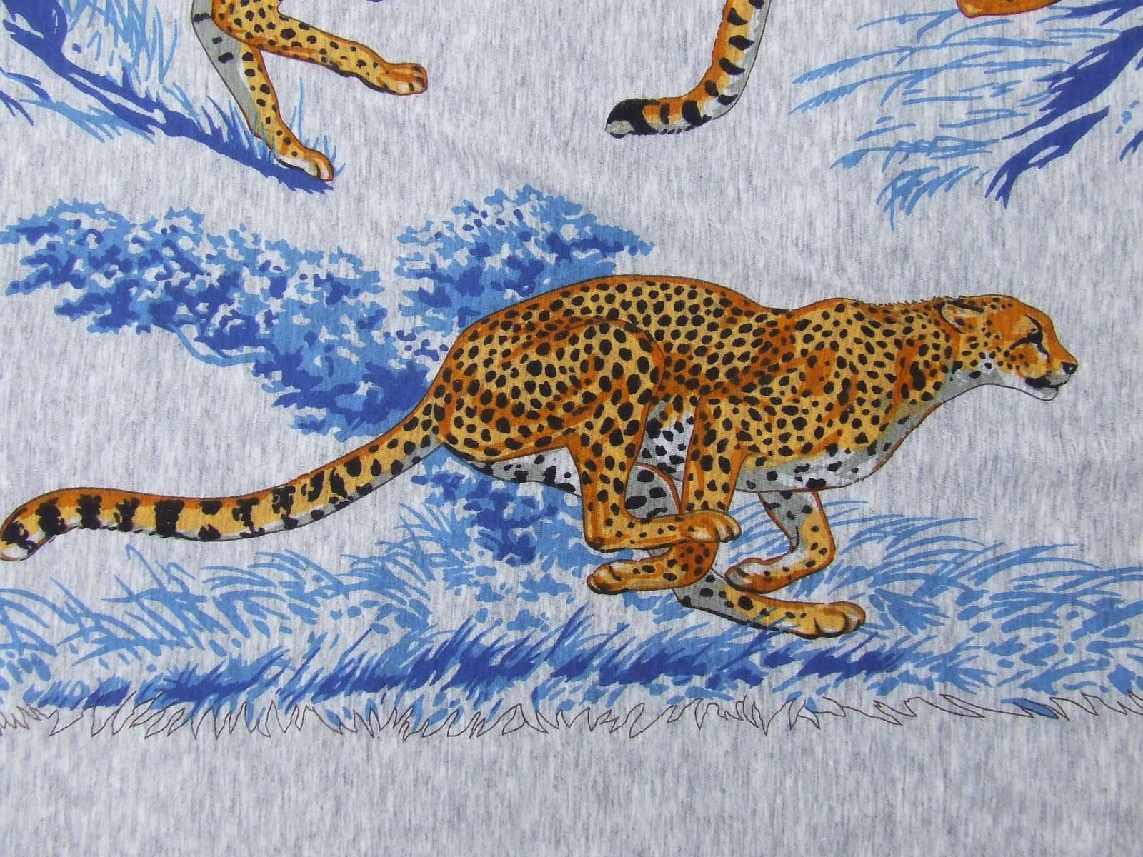 Hermes Cotton Scarf Shawl T-Shirt Guepards Cheetahs Grey 110 cm 5