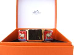 Hermes Clic Clac Bracelet Elephant Grazing Red GHW Size PM
