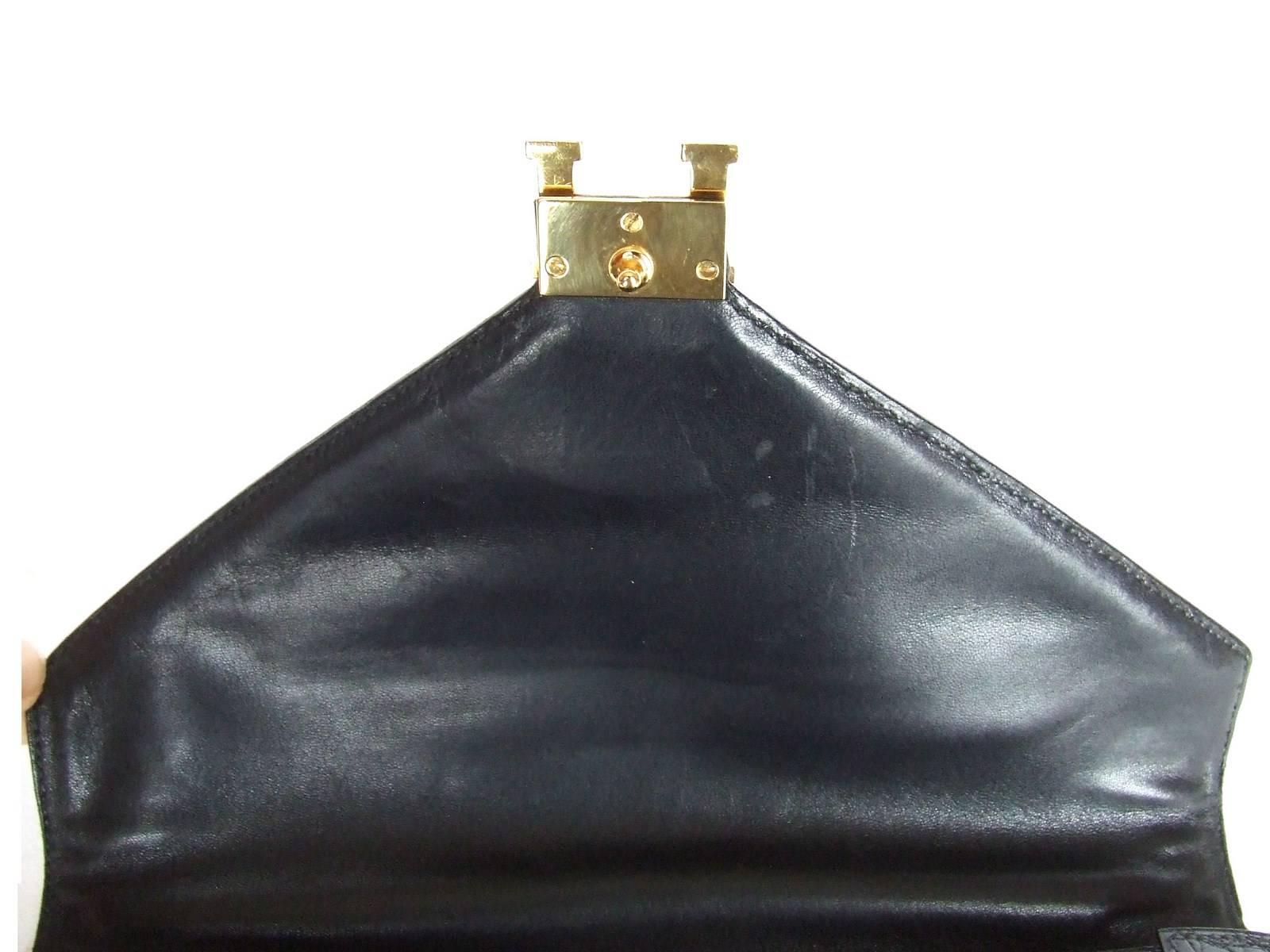 Hermès Lydie Bag Clutch 2 ways Black Shiny Crocodile Ghw New Shoulder ...