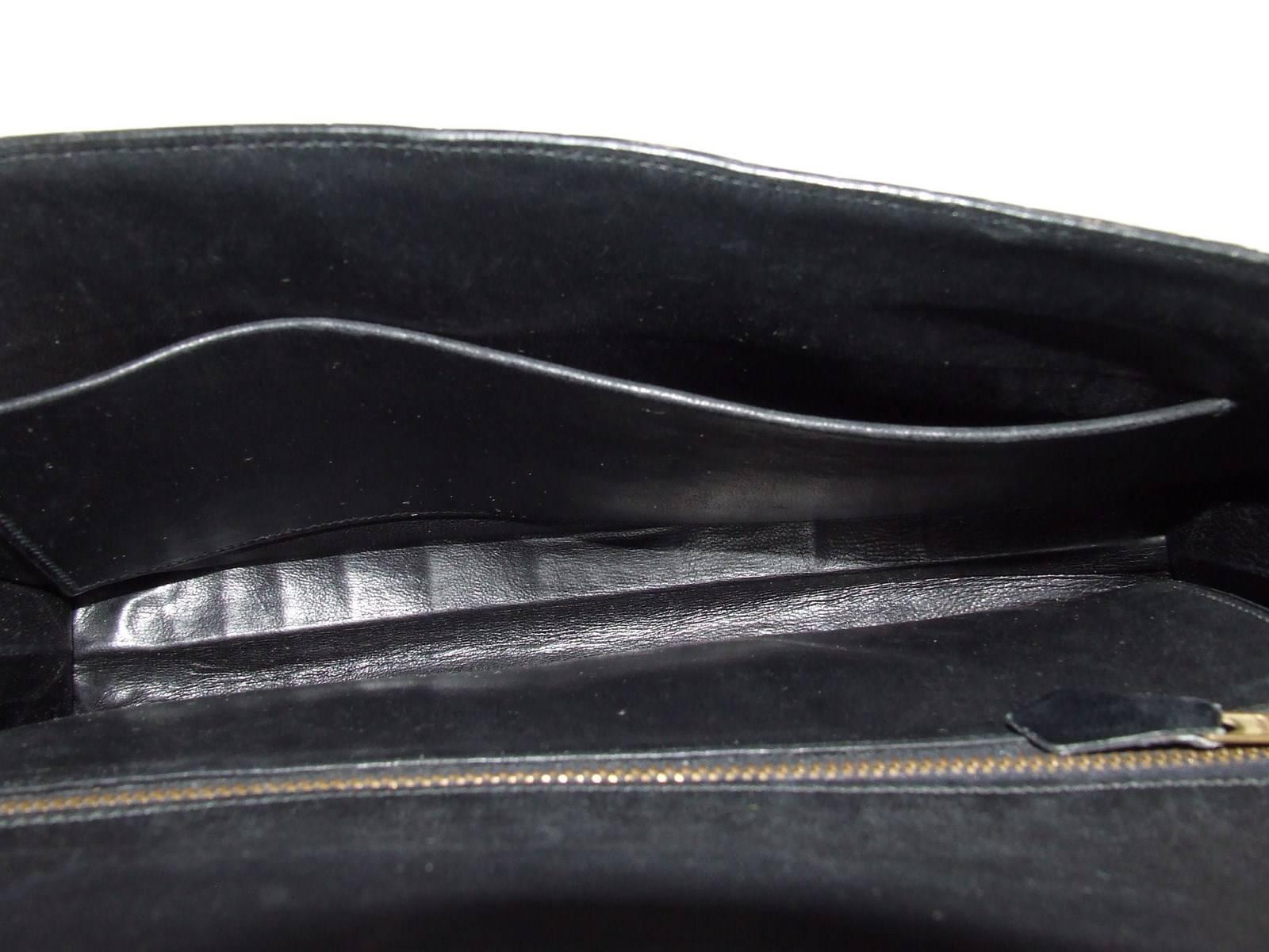 Hermès Lydie Bag Clutch 2-Wege Black Shiny Crocodile Ghw New Shoulder Strap 5