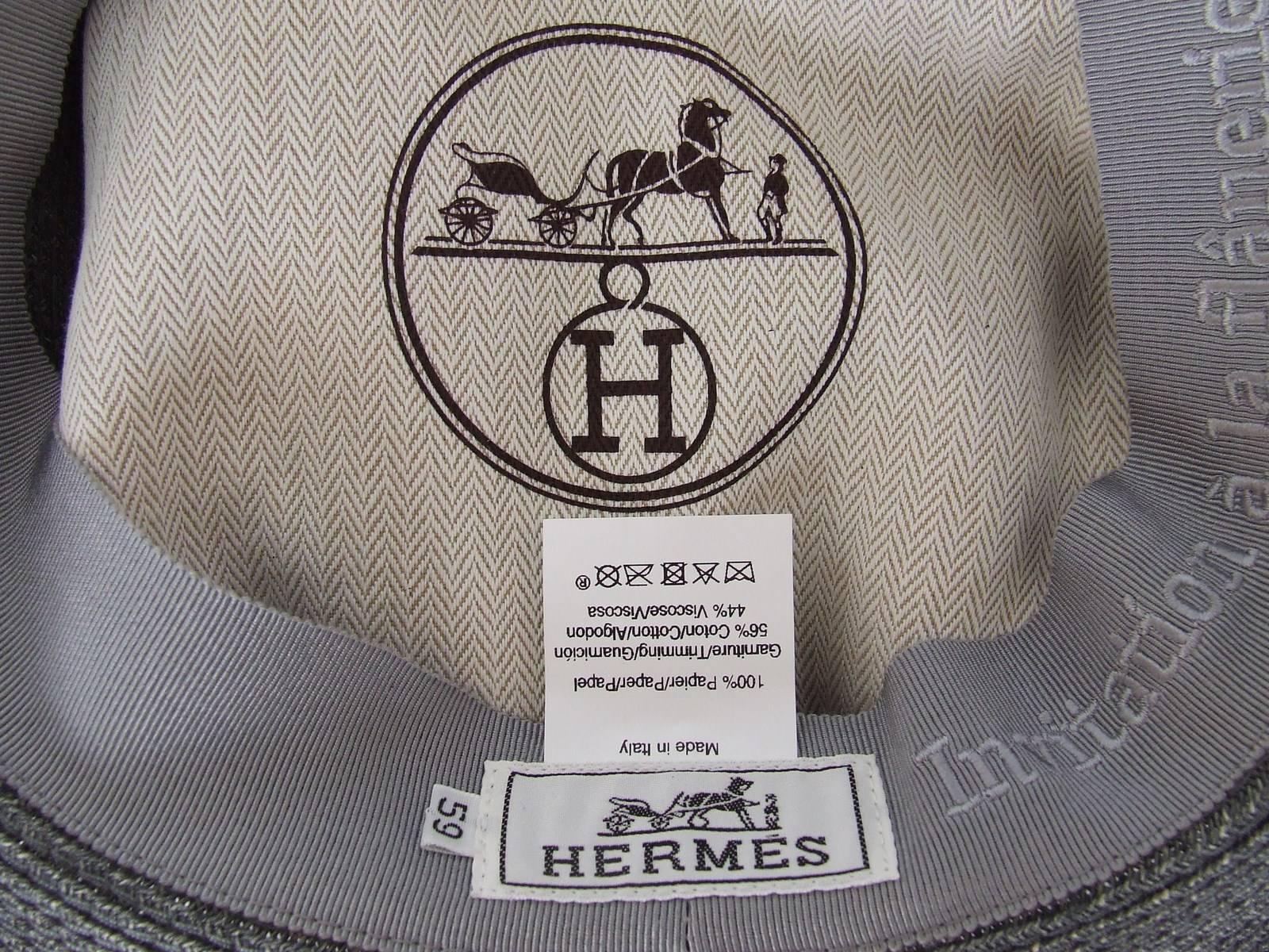 Hermes Sun Hat Panama Grey Size 59  2