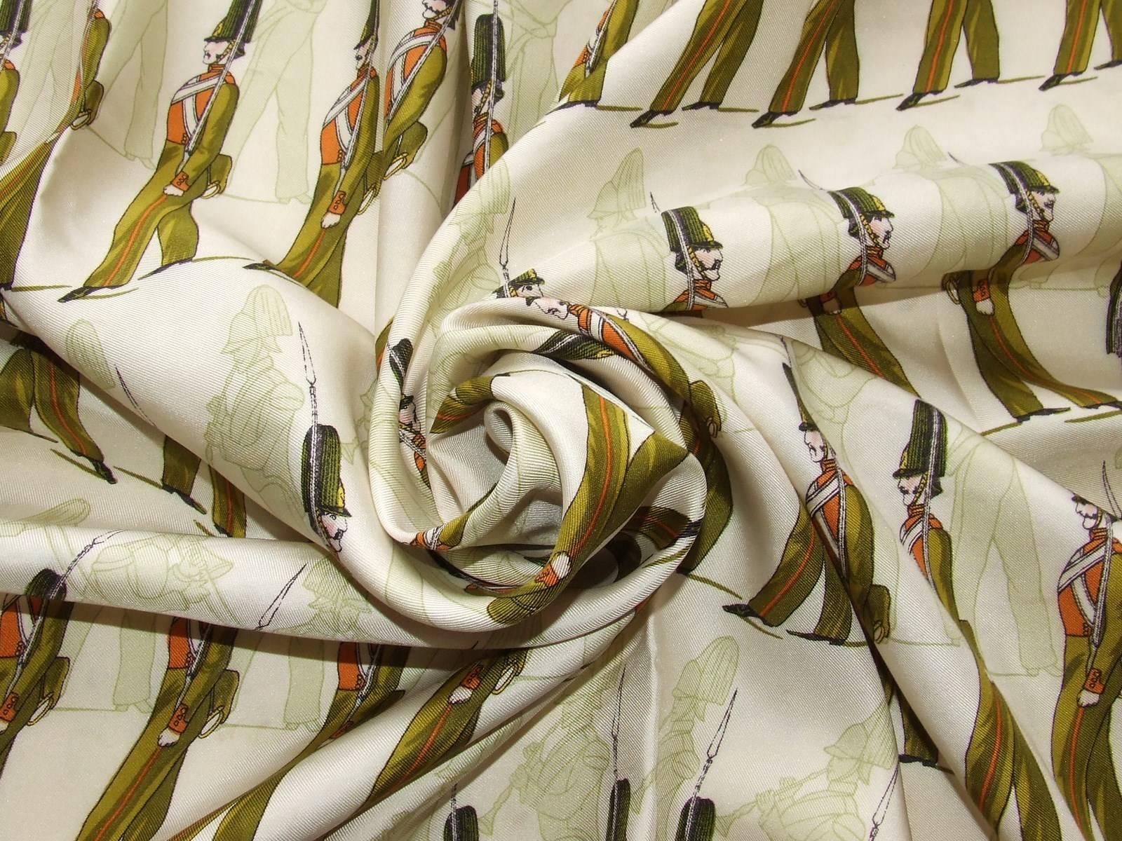 Hermes Collectible Vintage Silk Scarf La Parade Heron 50 years old 90 cm 3