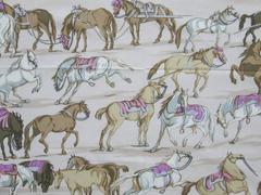 Hermès Cotton Scarf Chevaux D Apres Van Der Meulen Horses RARE