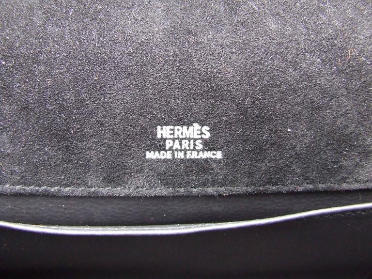 Hermes Kelly Pochette Handbag Black Doblis Suede Plus Eraser at 1stDibs