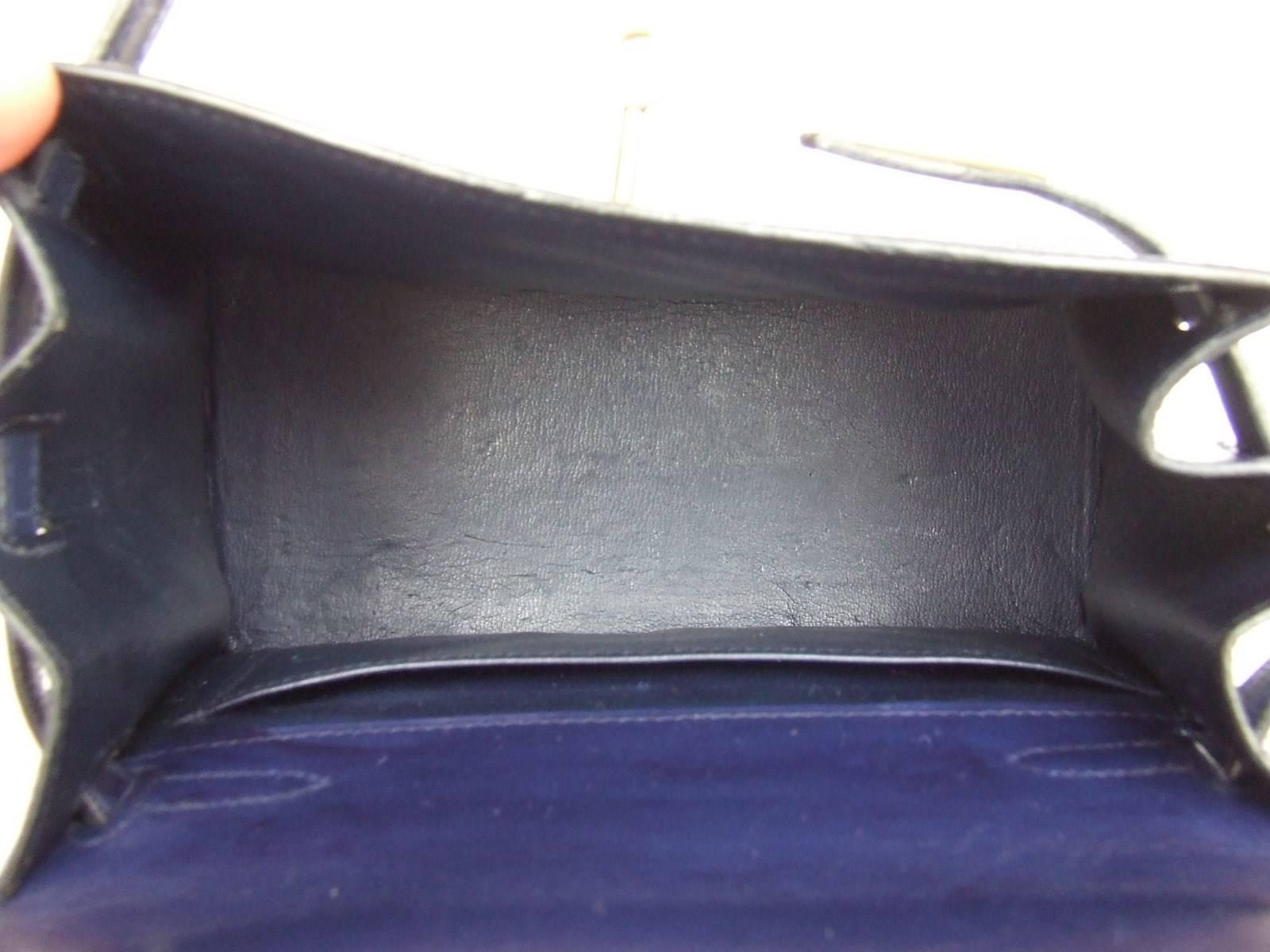 Hermes Mini Kelly Sellier 20 cm Handbag Blue Gold Hdw RARE 3