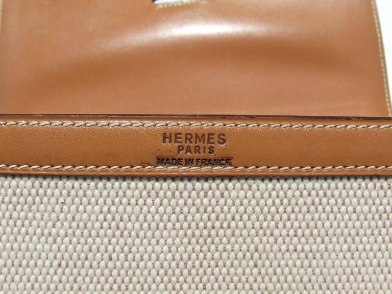 Hermes Toile and Leather Cross Body Bag Canvas RARE at 1stDibs | hermes ...