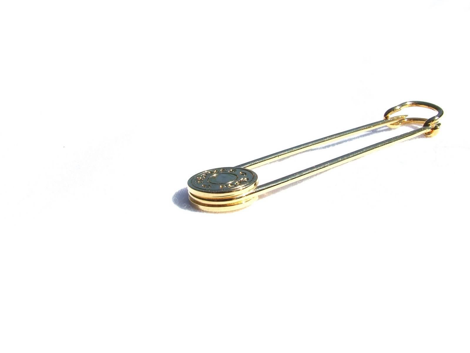 Hermes Golden Pin Brooch 2