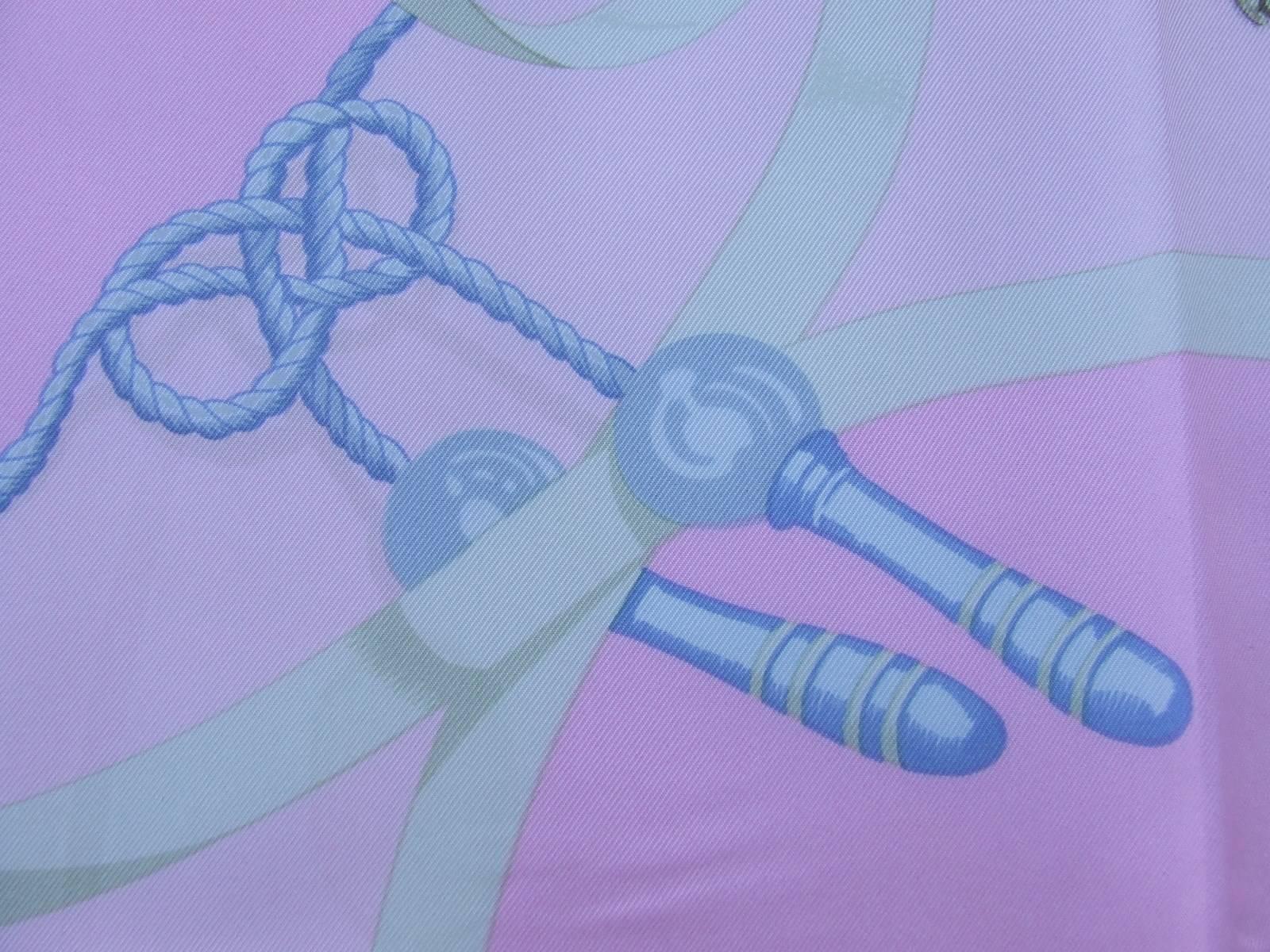 Women's Hermes Silk Scarf Vintage Les Jouets Mobiles Moving Toys Pink 90 cm RARE