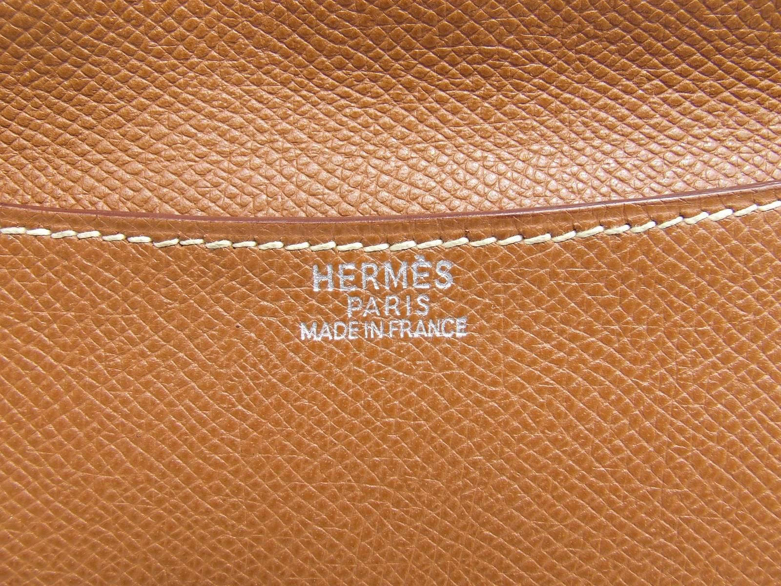 Women's Hermes Pochette Shoulder Bag Cross Body Clutch Gold Epsom Leather 