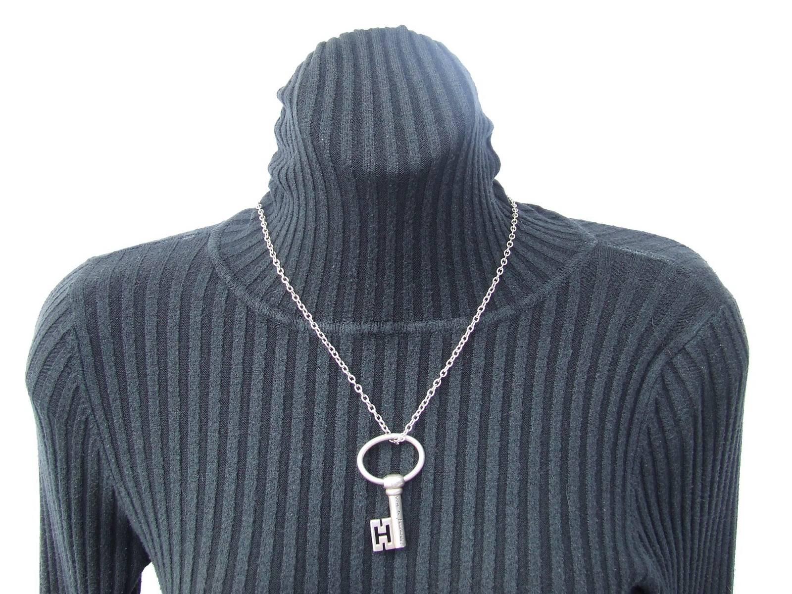 Hermes Key Ring Key Holder Charm Pendant Silver Collector Item RARE 4