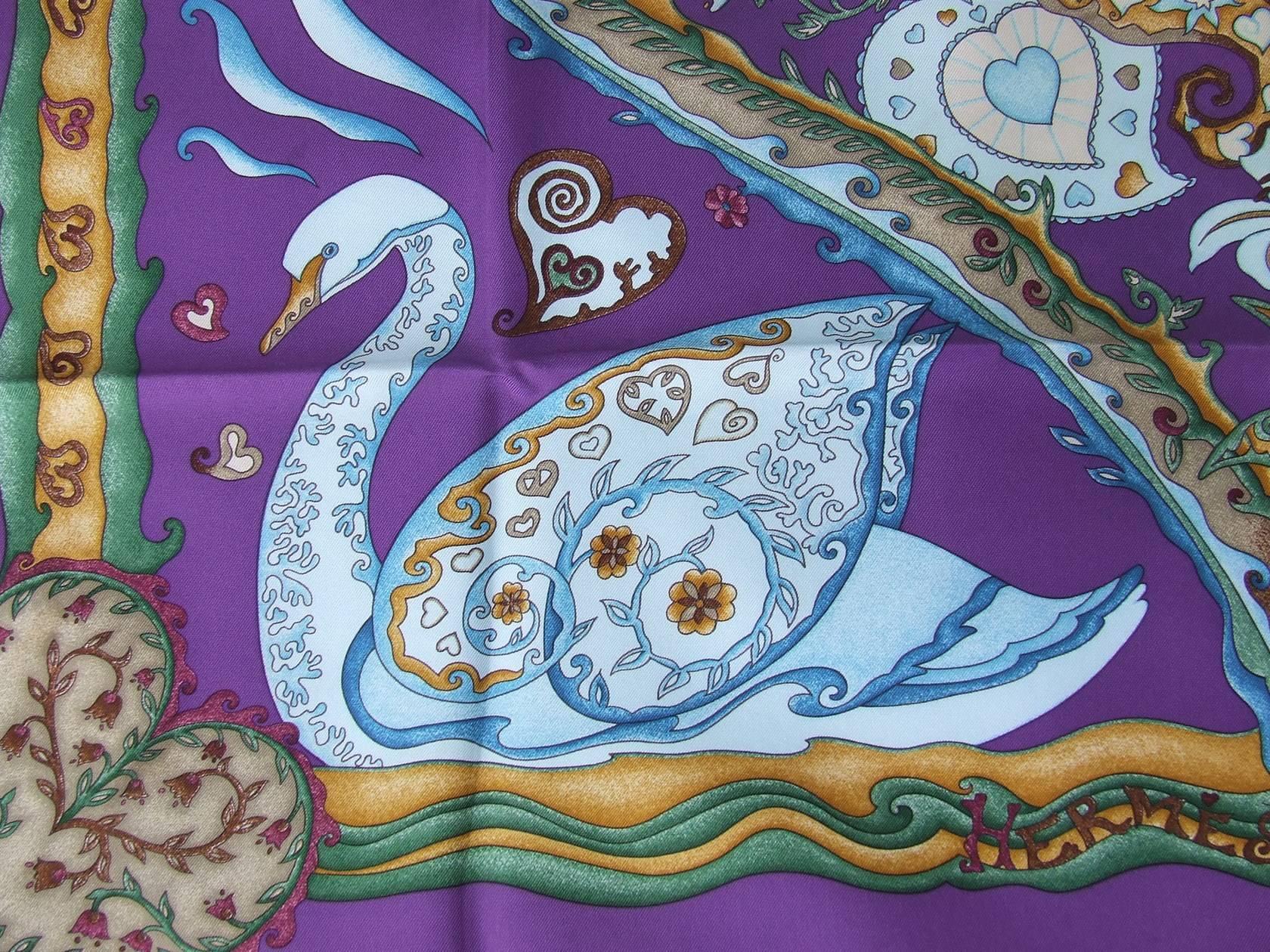 purple hermes scarf