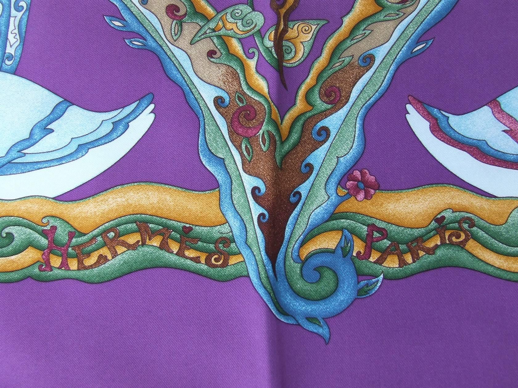 hermes scarf purple